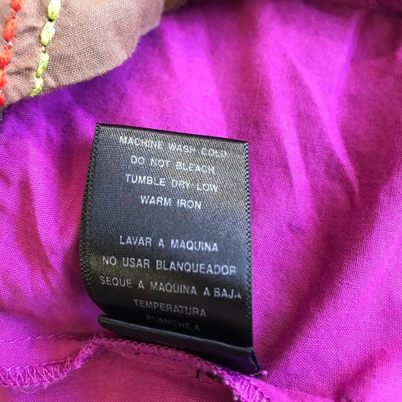 Parallel Womens Purple Boho Embroidered Short Sleeve Blouse Size 12 - Picture 6 of 7